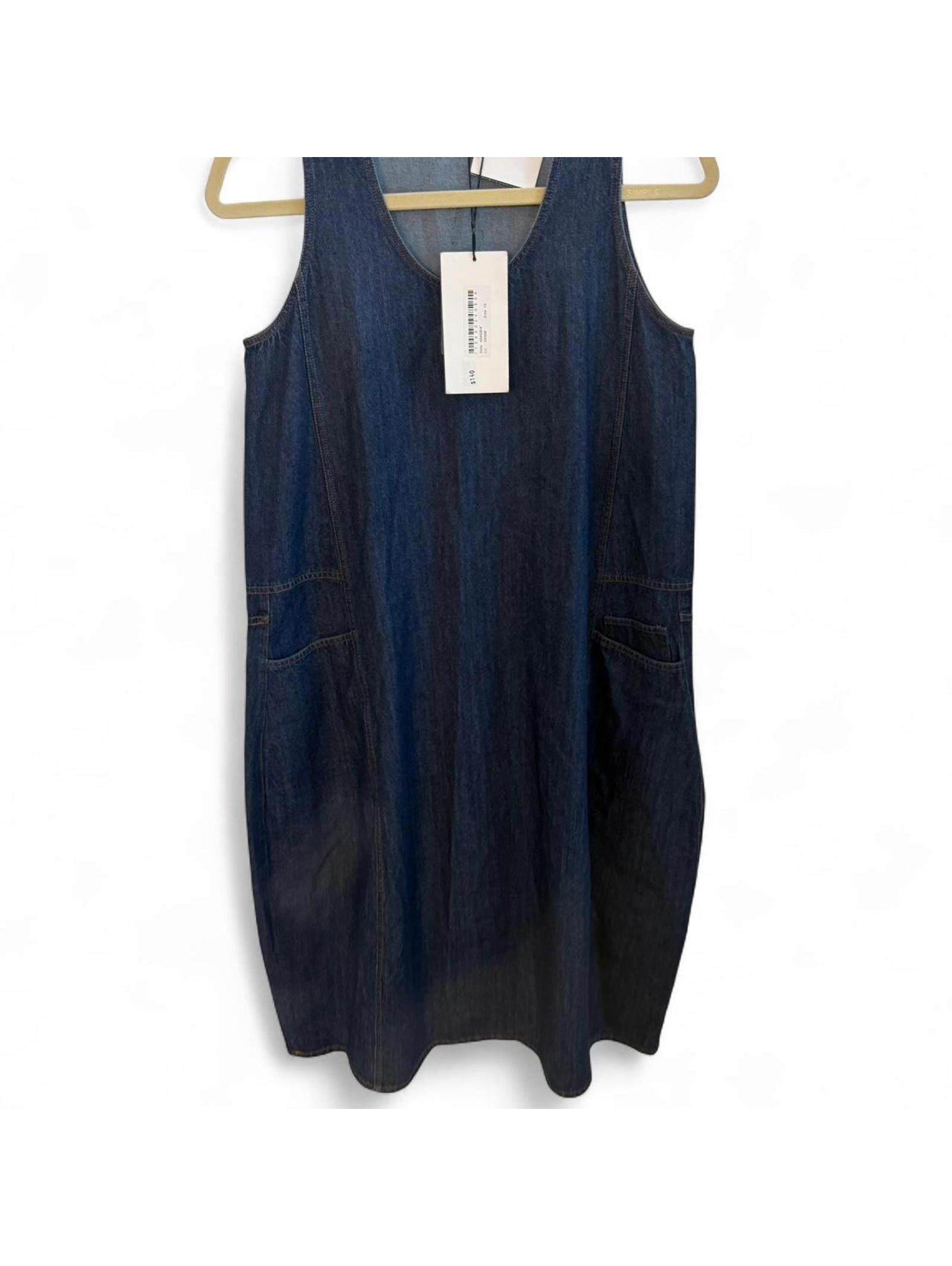 Ada Navy Denim Dress With Pockets Size Xs